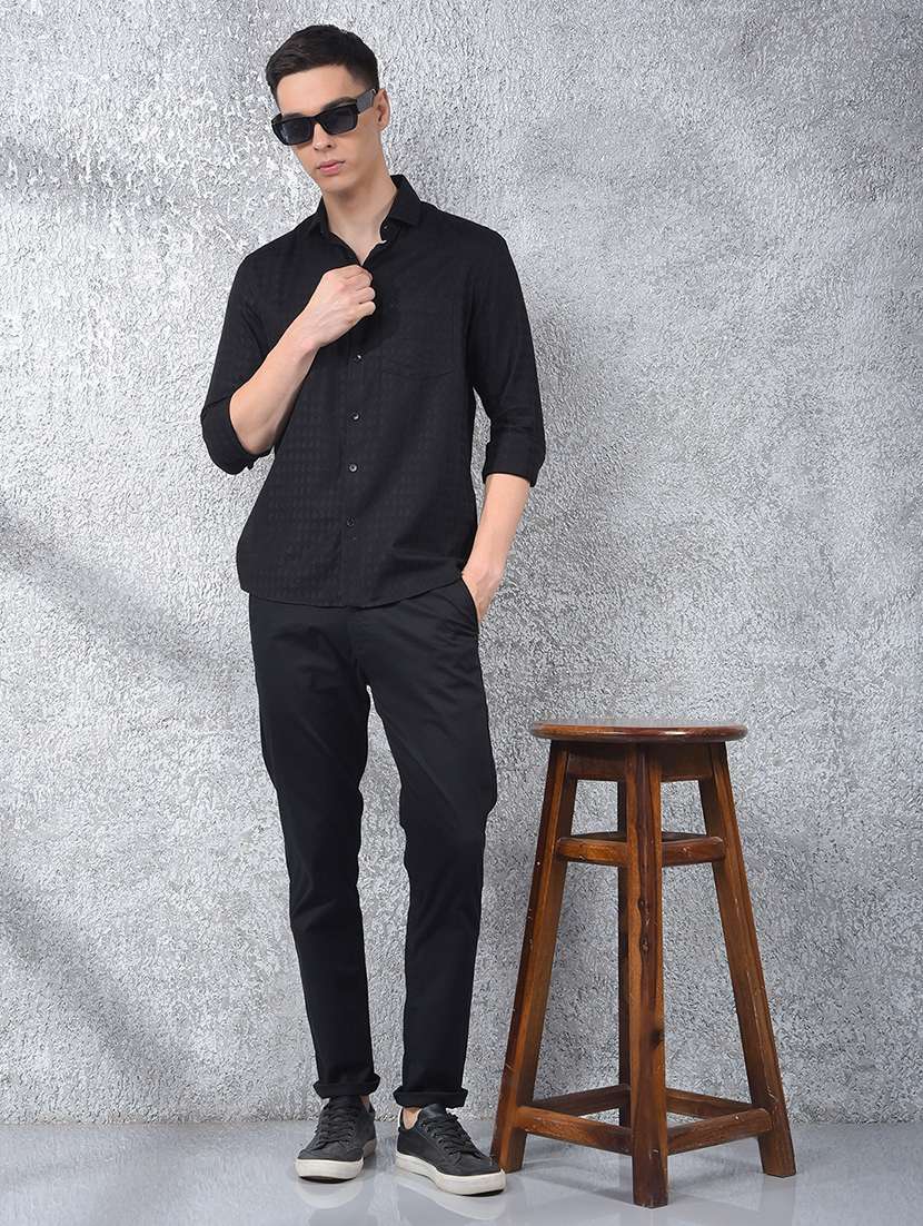 men self design long sleeve regular fit casual shirt - 22102080 -  Standard Image - 6