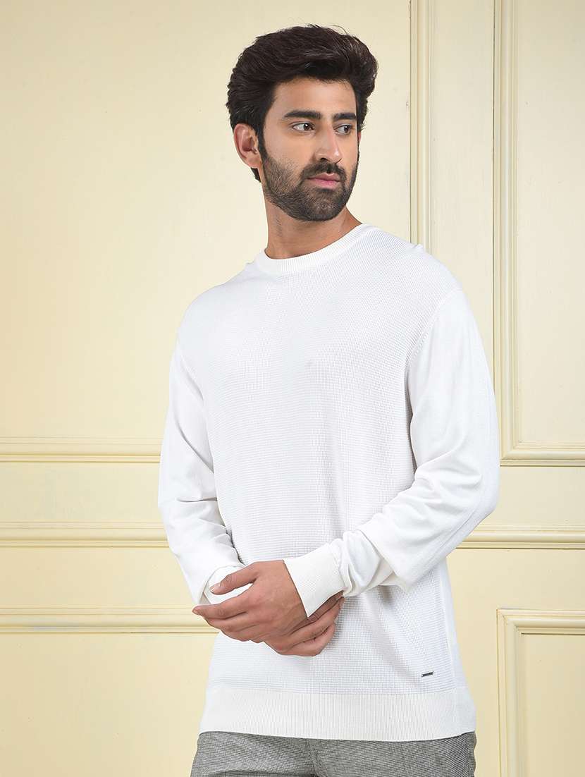 men solid long sleeve pullover - 22102084 -  Standard Image - 1