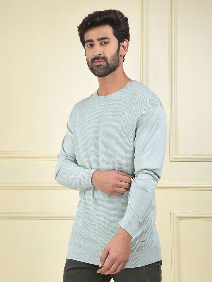 men self designed long sleeve pullover - 22102086 -  Standard Image - 1