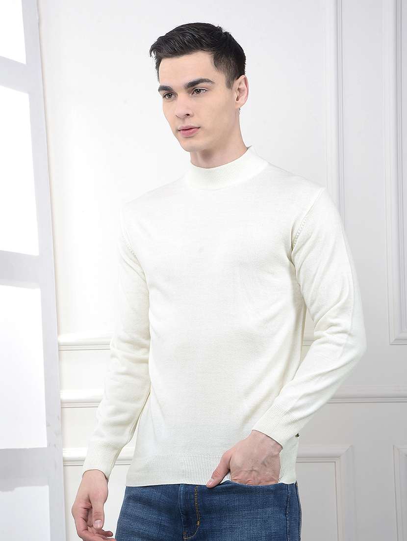 men solid long sleeve pullover - 22102089 -  Standard Image - 1