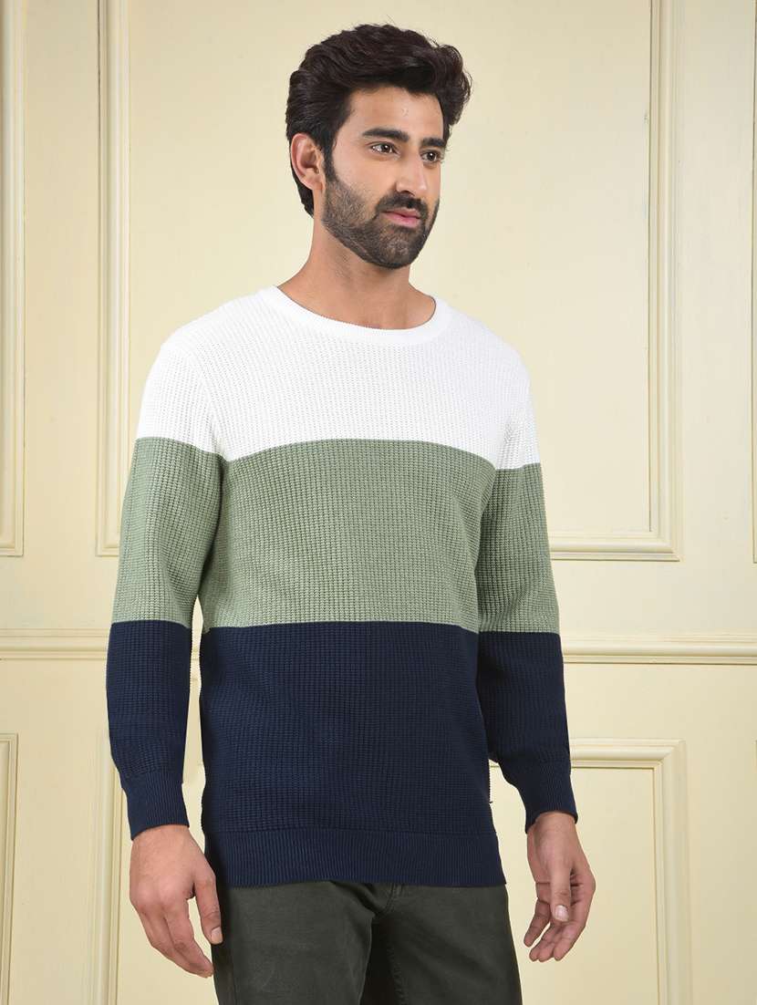 men color blocked long sleeve pullover - 22102096 -  Standard Image - 1
