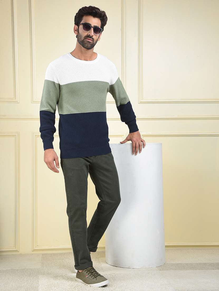 men color blocked long sleeve pullover - 22102096 -  Standard Image - 4