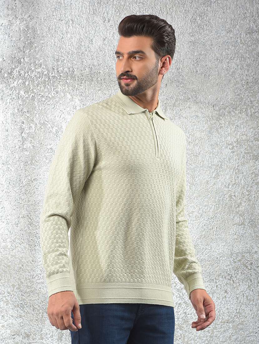 men self designed long sleeve pullover - 22102097 -  Standard Image - 1