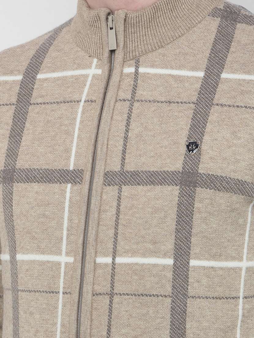 men checkered long sleeve regular fit cardigan - 22102099 -  Standard Image - 6