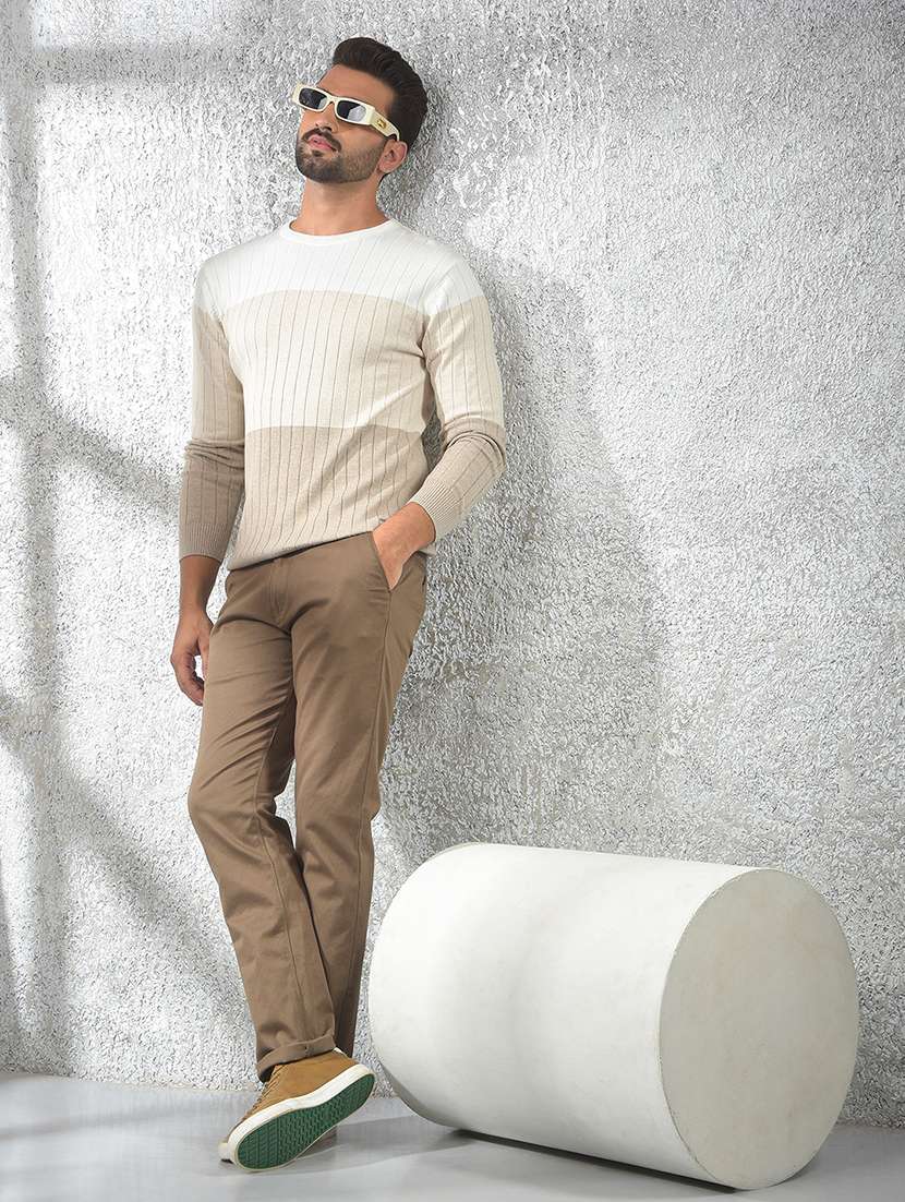 men color blocked long sleeve pullover - 22102105 -  Standard Image - 4