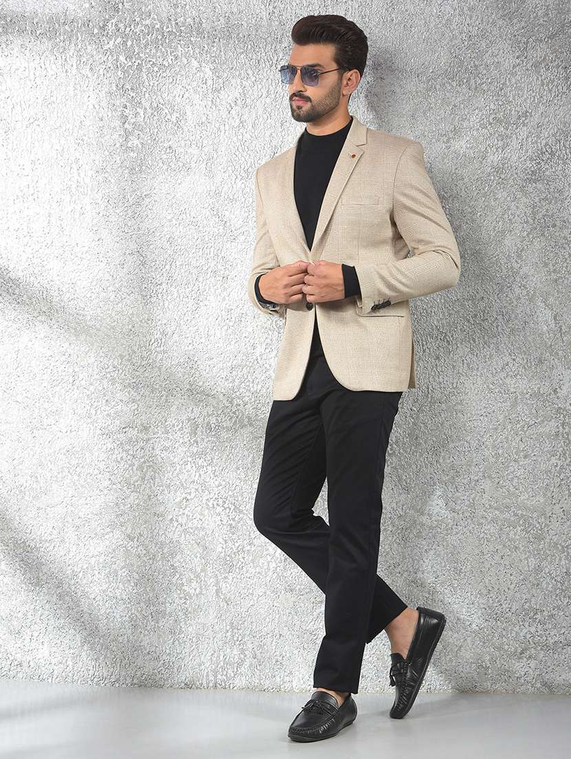 men solid mid rise flat front chinos trouser - 22102116 -  Standard Image - 6