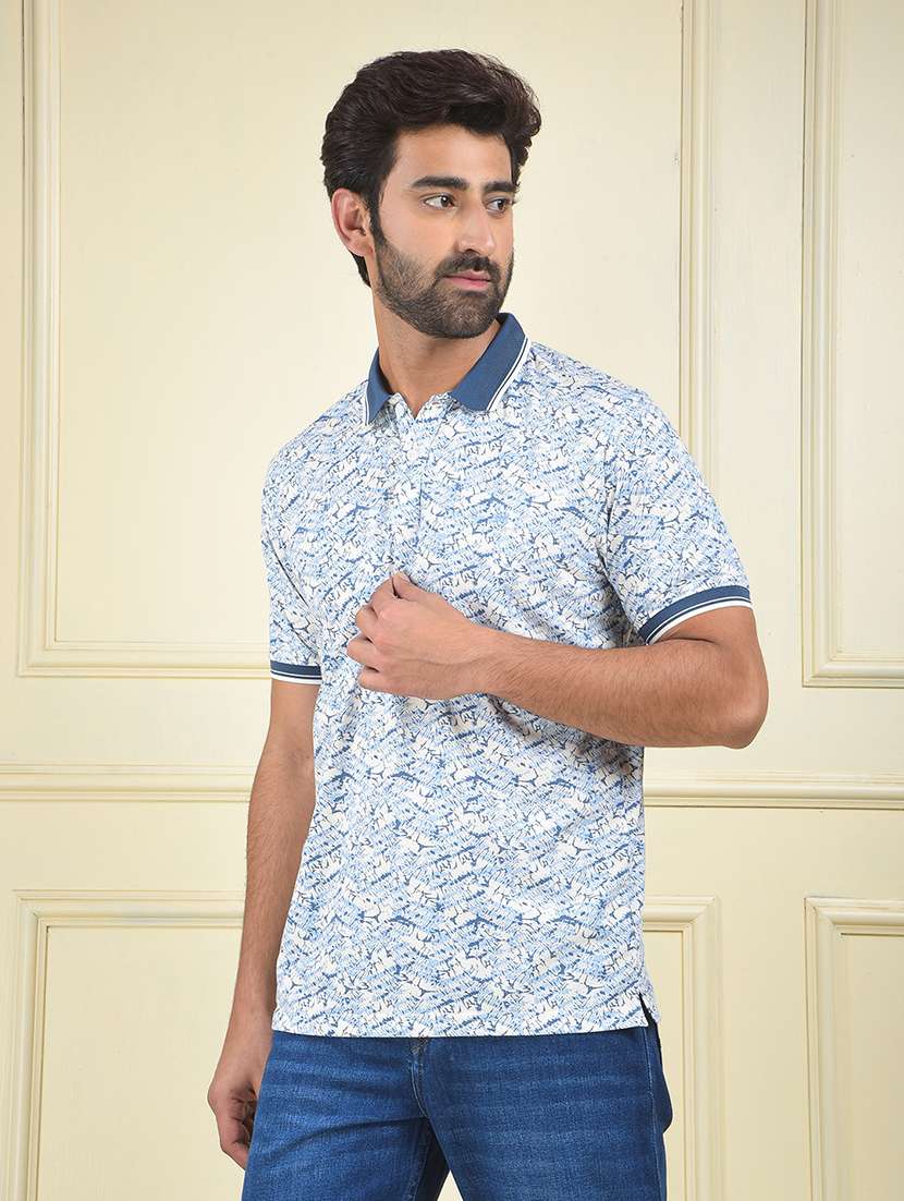 men printed short sleeve regular fit polo t-shirt - 22102126 -  Standard Image - 1