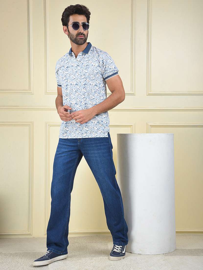 men printed short sleeve regular fit polo t-shirt - 22102126 -  Standard Image - 4