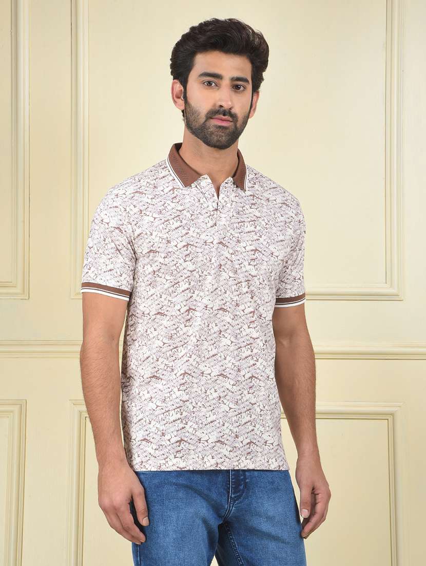 men printed short sleeve regular fit polo t-shirt - 22102127 -  Standard Image - 1