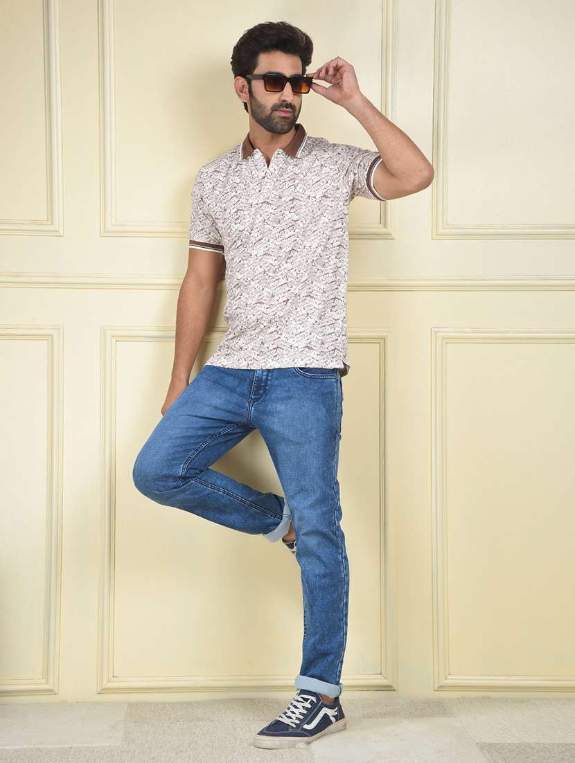 men printed short sleeve regular fit polo t-shirt - 22102127 -  Standard Image - 4