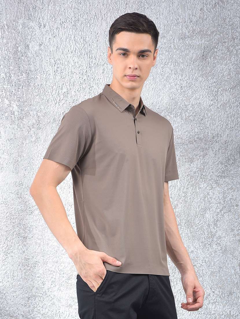 men solid short sleeve regular fit polo t-shirt - 22102130 -  Standard Image - 1