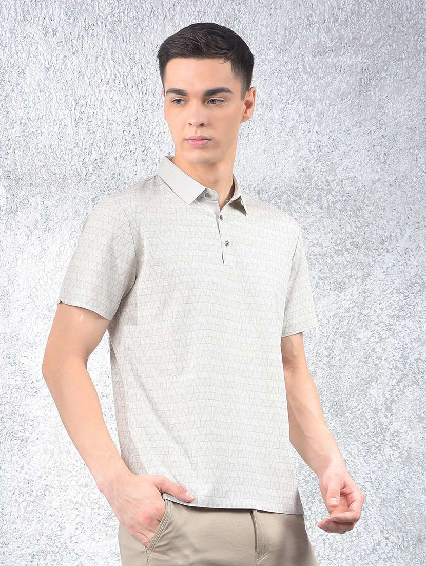 men printed short sleeve regular fit polo t-shirt - 22102131 -  Standard Image - 1