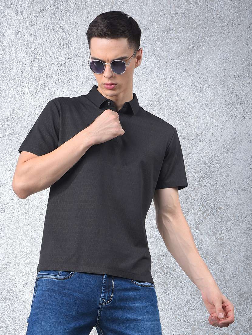 men printed short sleeve regular fit polo t-shirt
