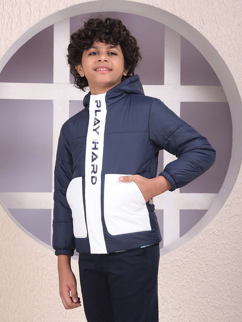 boys long sleeve quilted hooded jacket - 22102145 -  Standard Image - 1