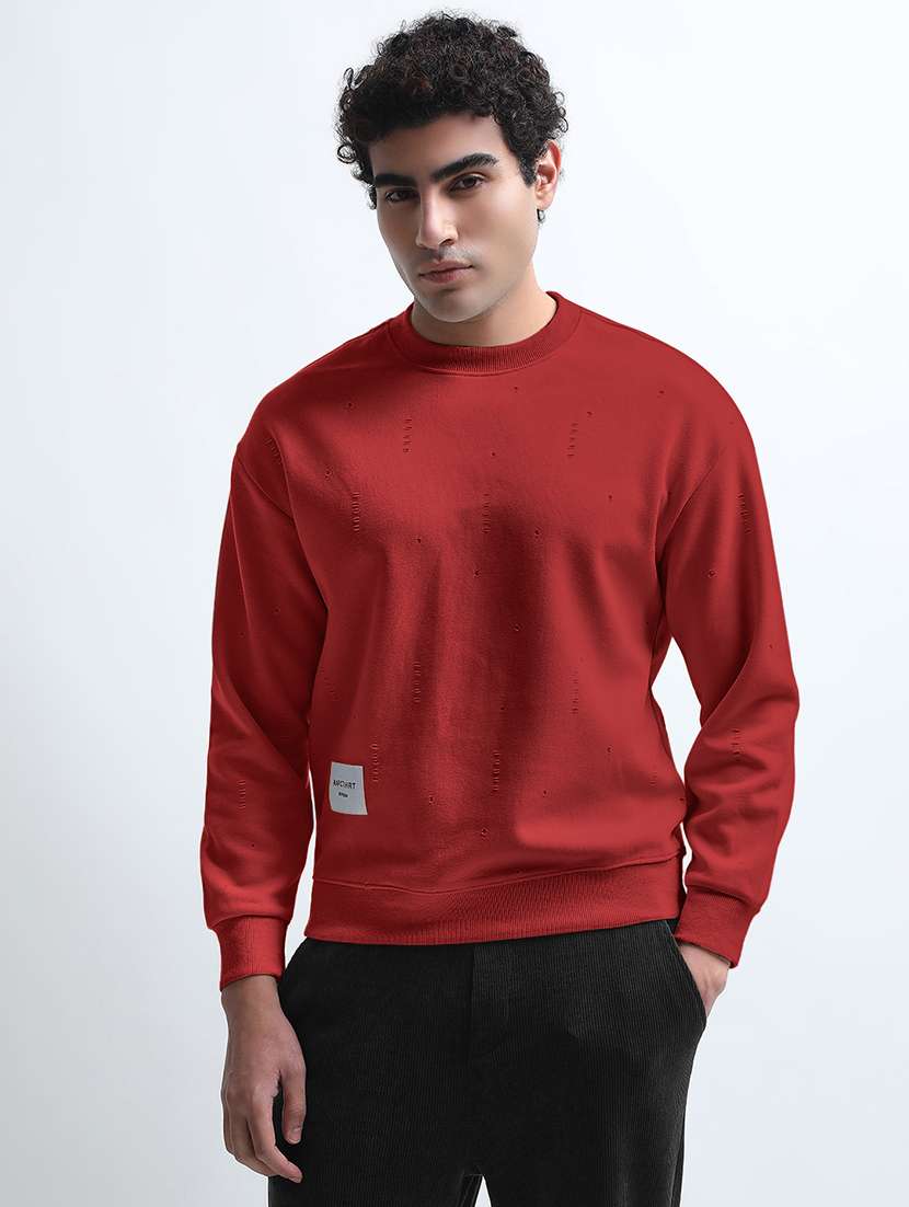 men solid long sleeve regular fit sweatshirt - 22102166 -  Standard Image - 1