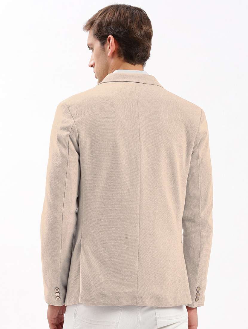 men solid lapel collar single breasted casual blazer - 22102168 -  Standard Image - 4