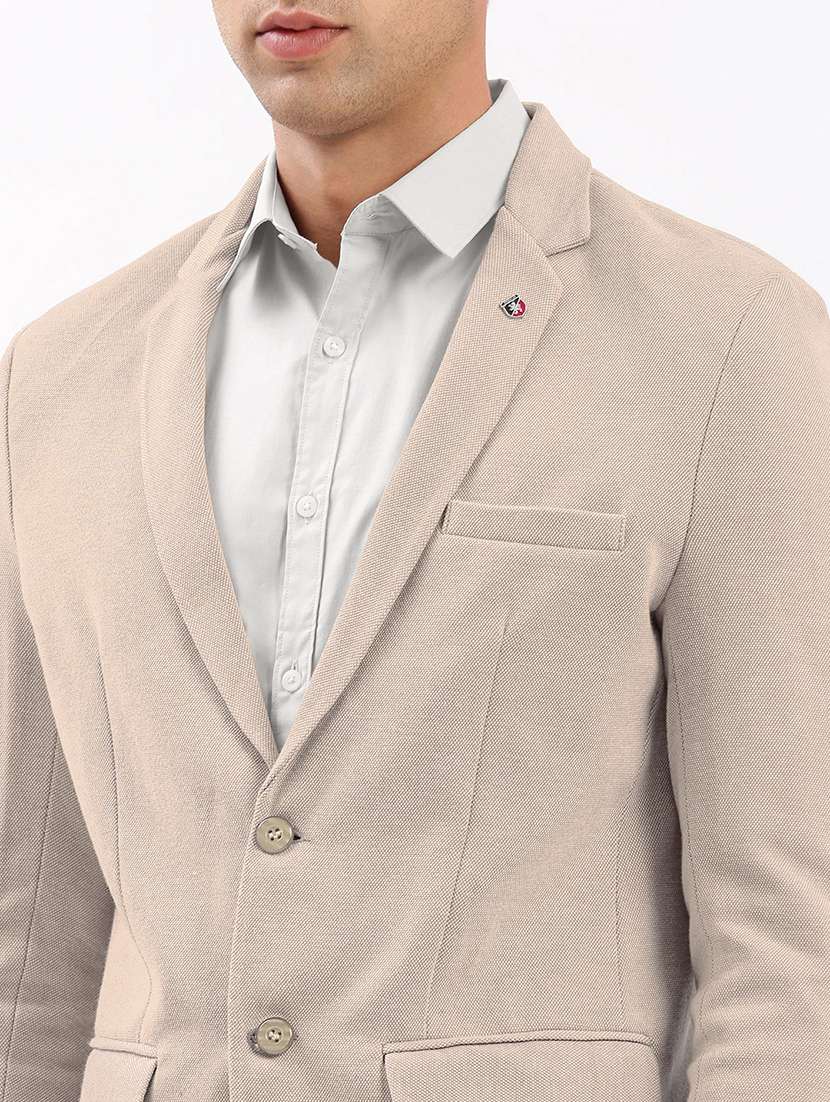 men solid lapel collar single breasted casual blazer - 22102168 -  Standard Image - 6