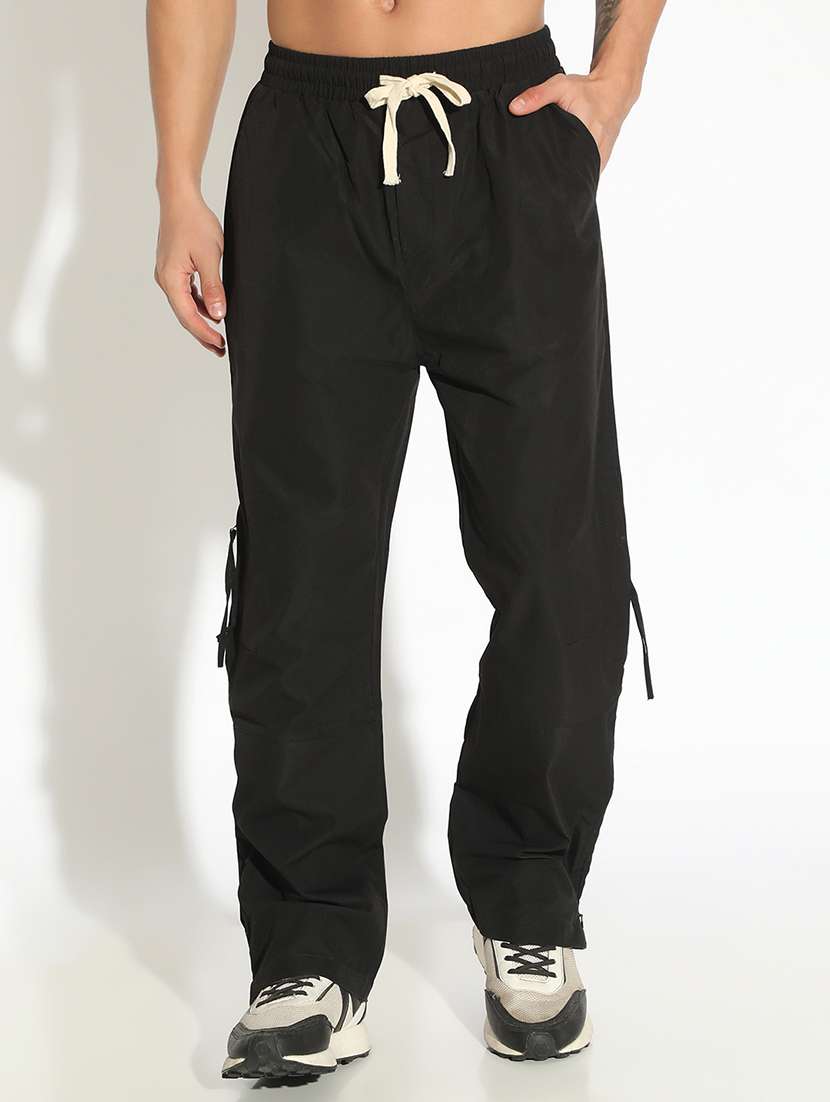 men solid low rise flat front casual trouser - 22102174 -  Standard Image - 1