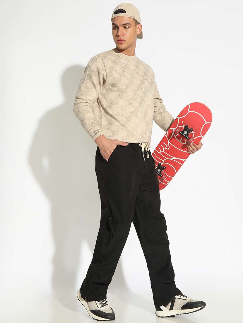 men solid low rise flat front casual trouser - 22102174 -  Standard Image - 4