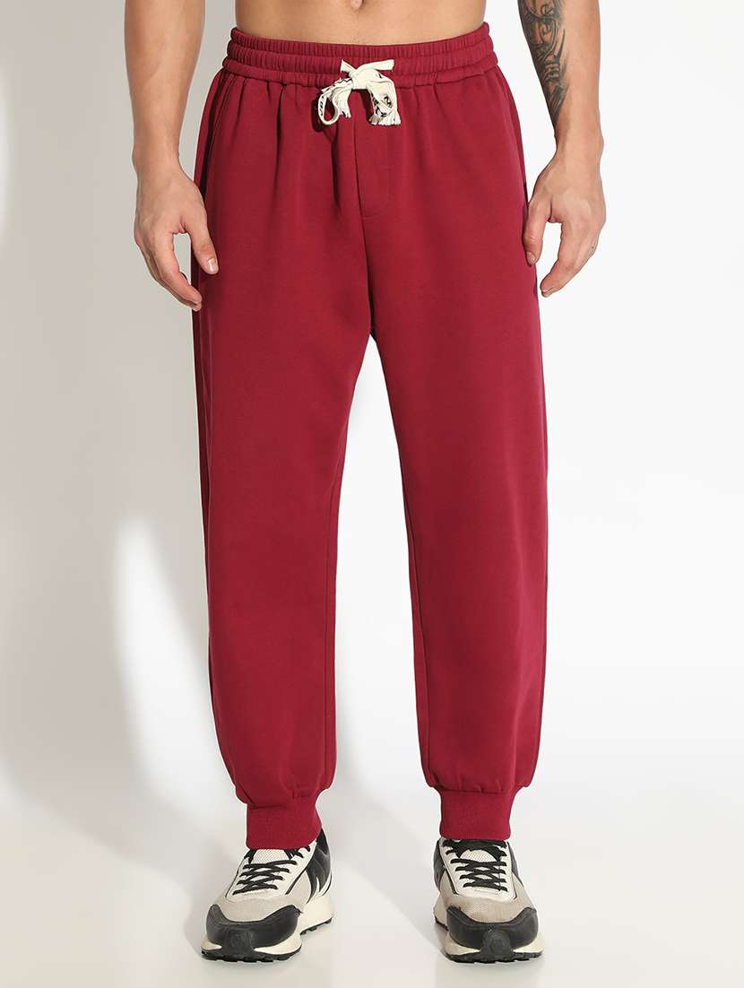 men solid low rise loose fit jogger - 22102183 -  Standard Image - 1