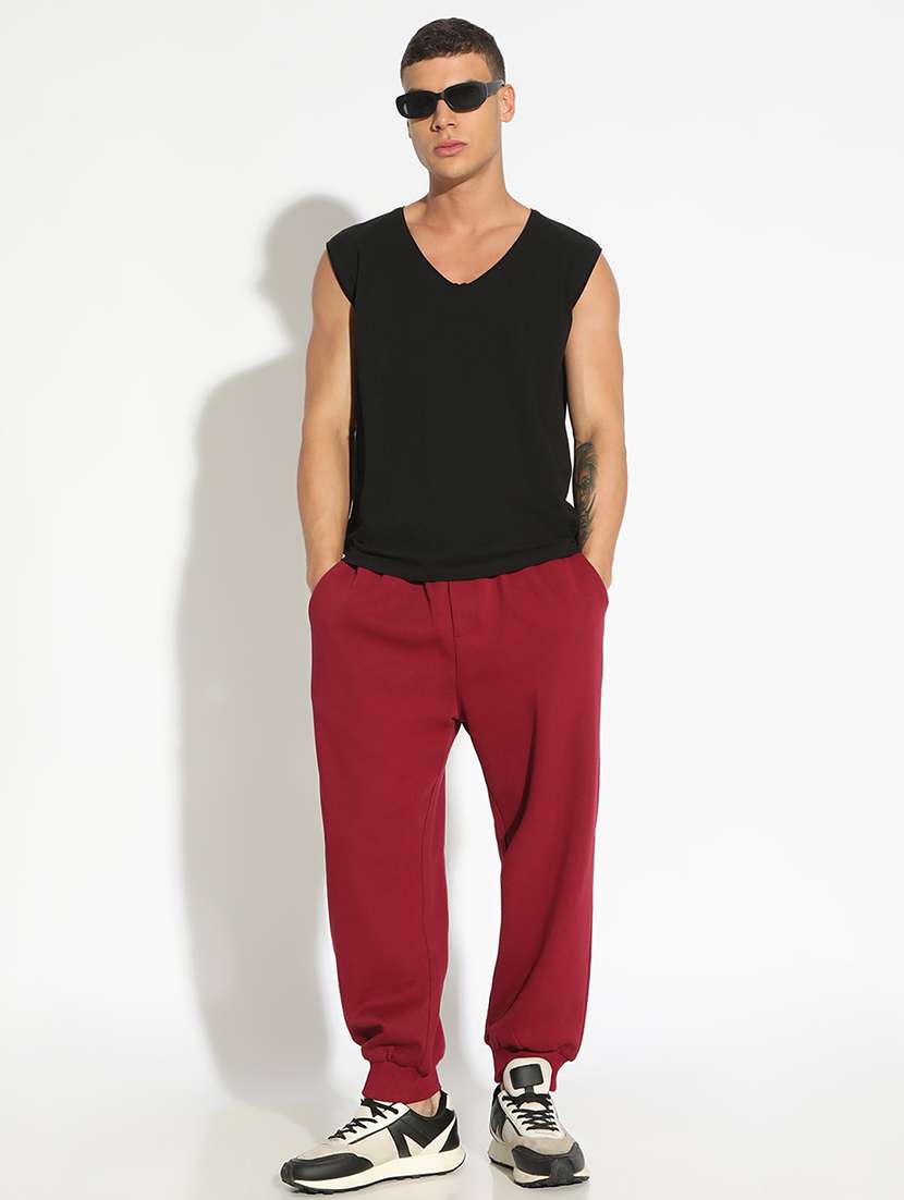 men solid low rise loose fit jogger - 22102183 -  Standard Image - 4