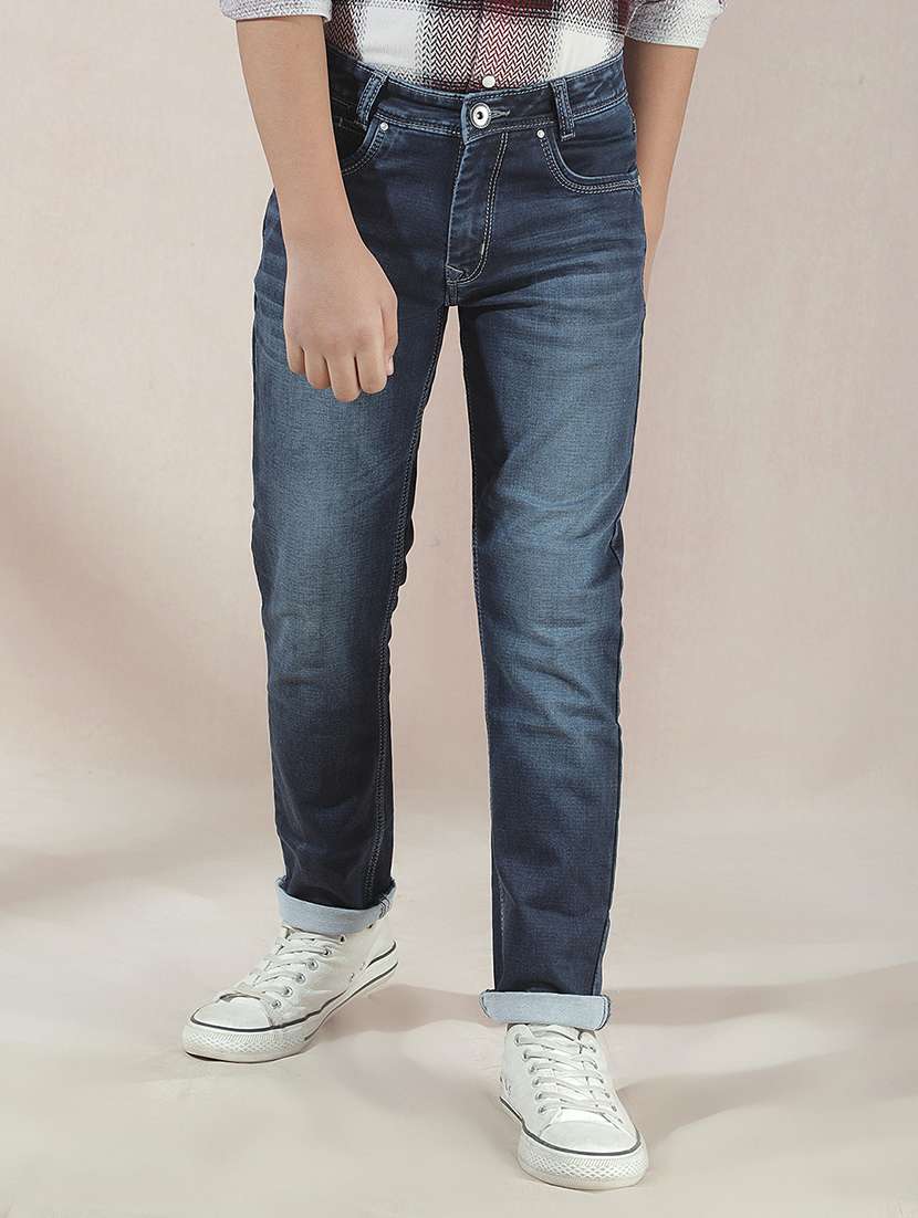 boys solid mid rise slim fit jean - 22102204 -  Standard Image - 1