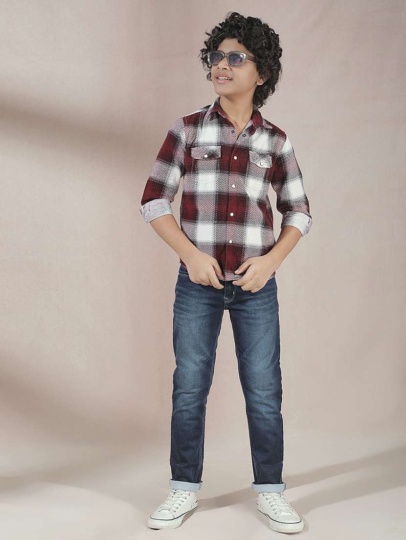 boys solid mid rise slim fit jean - 22102204 -  Standard Image - 4