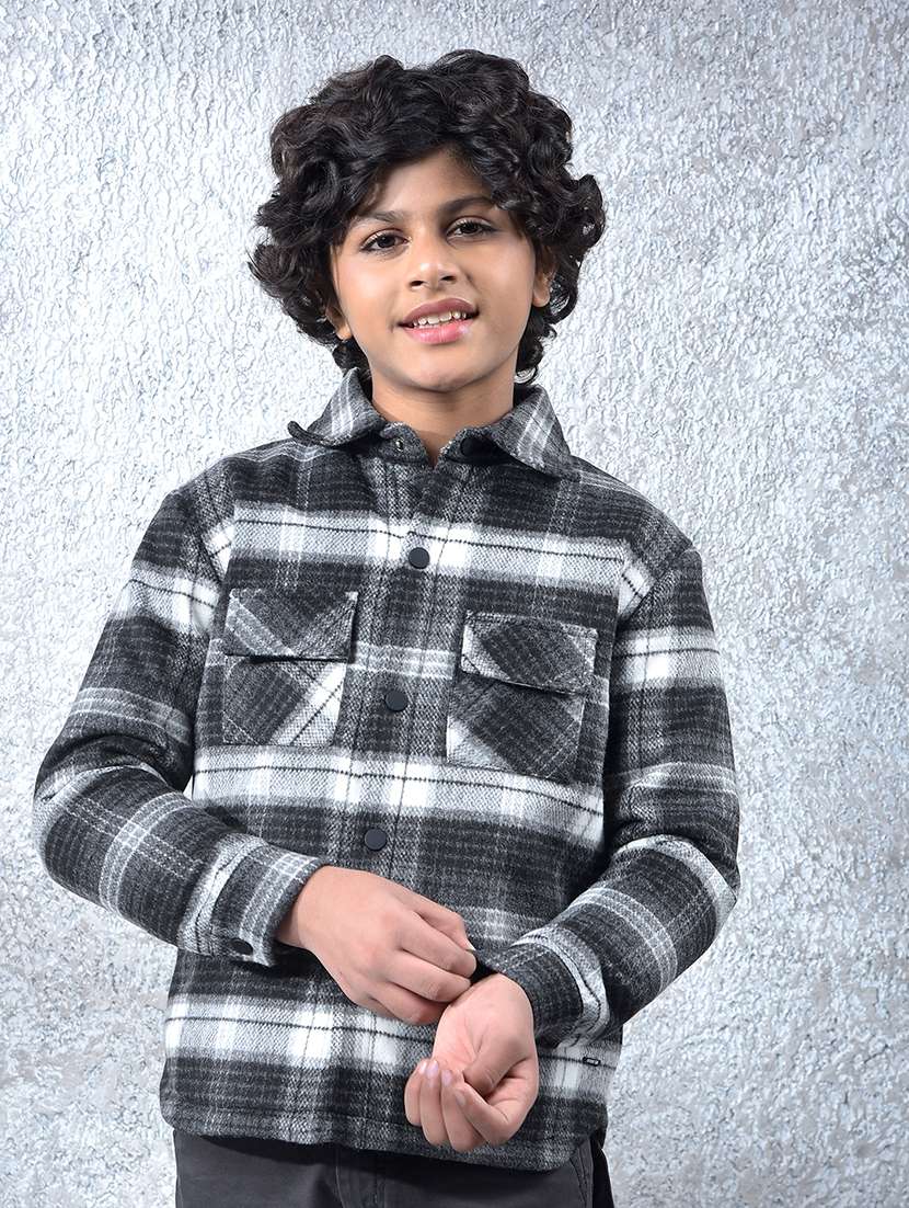 Boys Checkered Long Sleeve Shacket - 22102207 -  Standard Image - 1