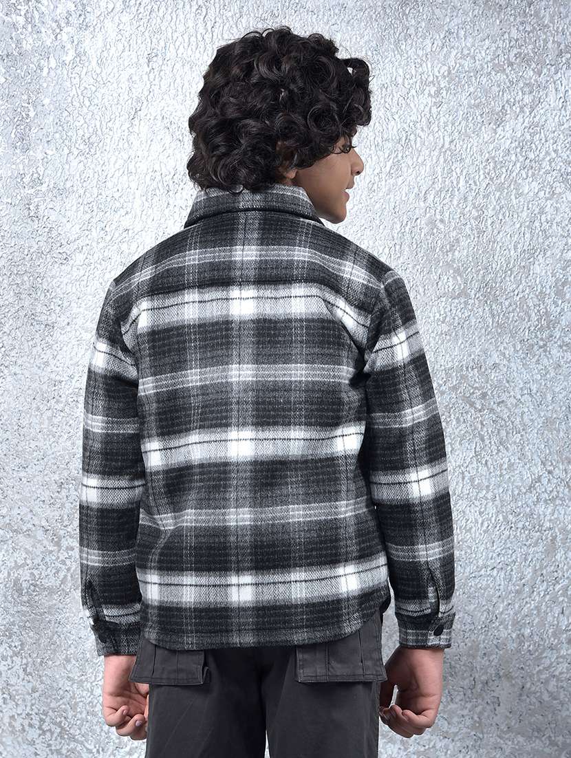 Boys Checkered Long Sleeve Shacket - 22102207 -  Standard Image - 4