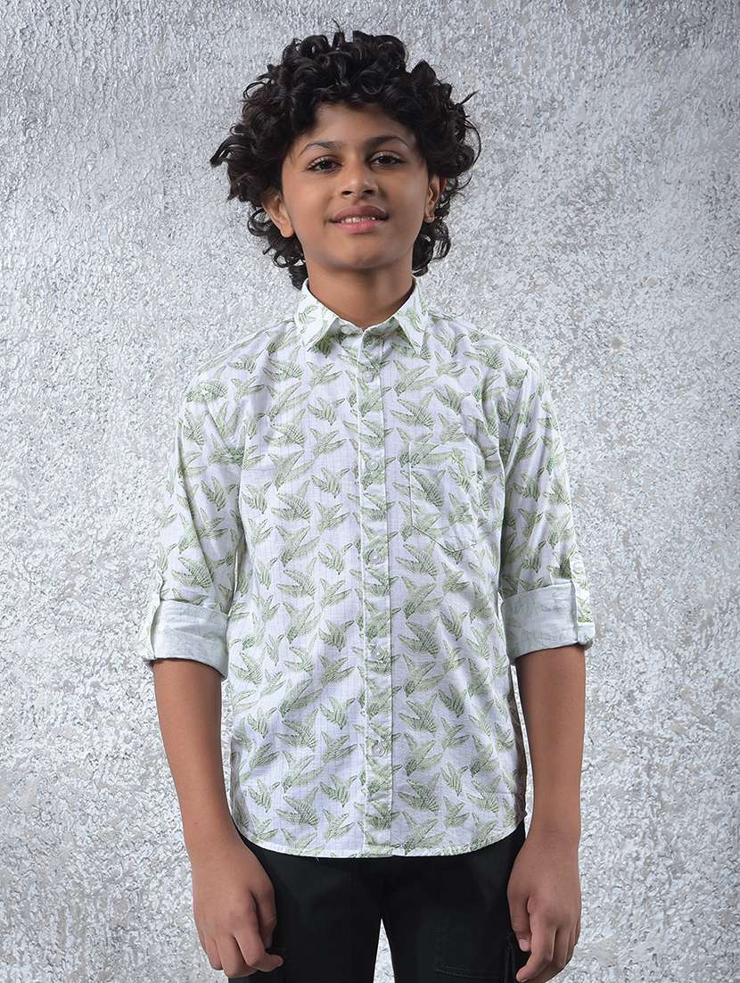 boys printed collared long sleeve shirt - 22102218 -  Standard Image - 4