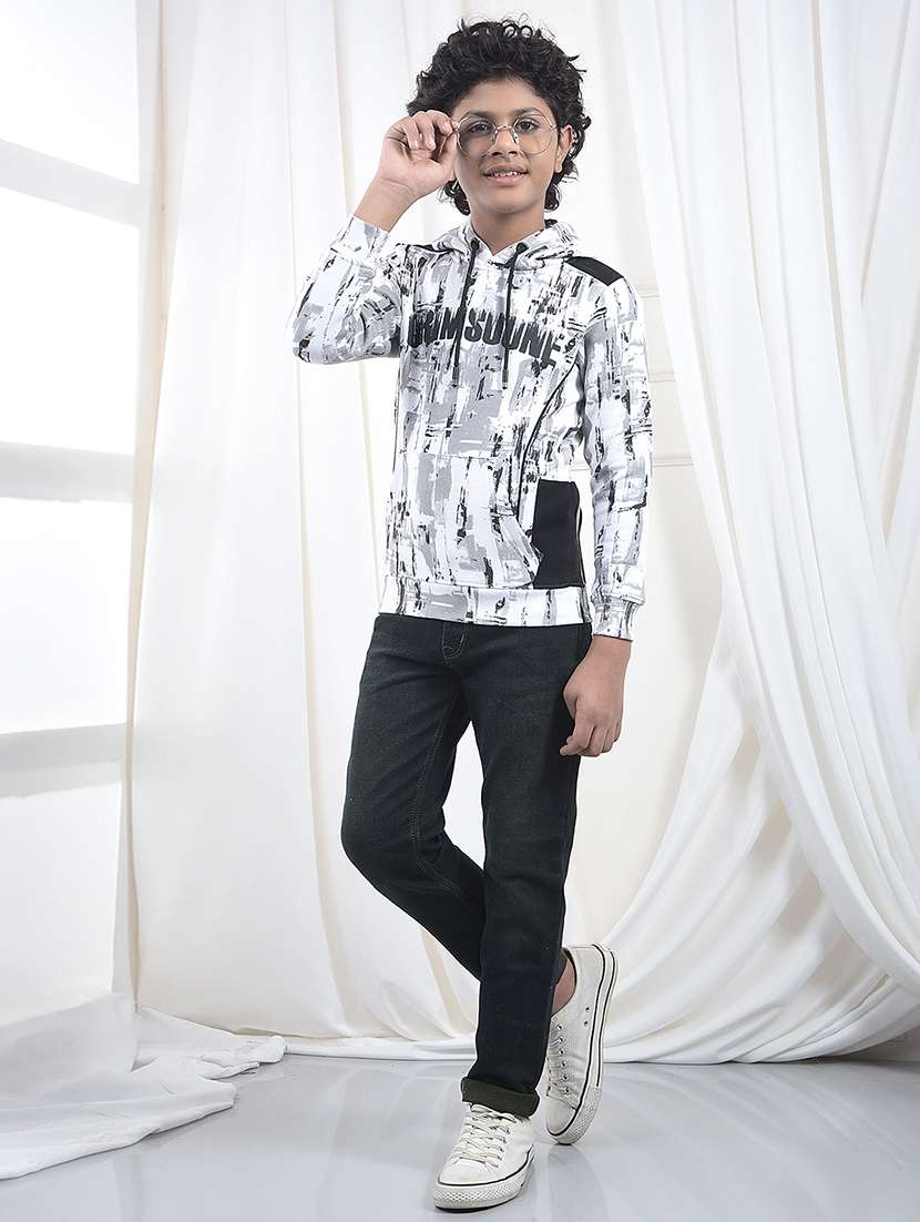 boys printed long sleeve hooded sweatshirt - 22102237 -  Standard Image - 4