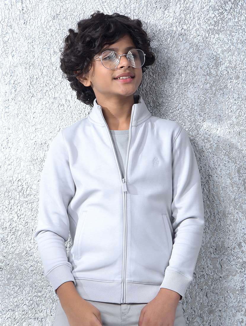 boys solid long sleeve sweatshirt