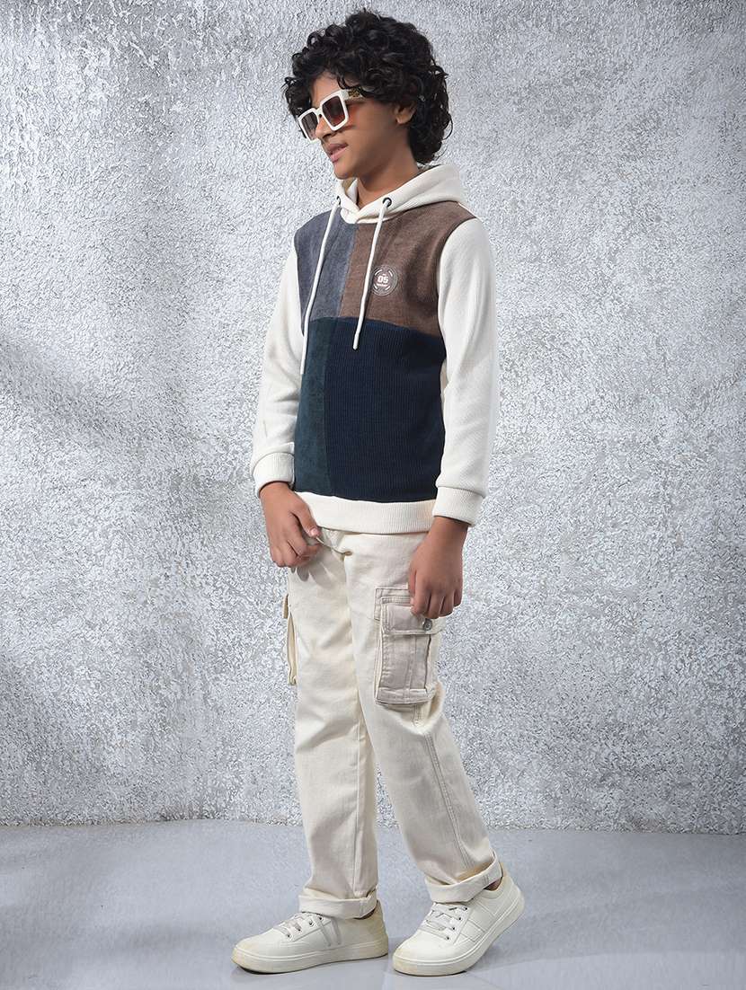 boys color block long sleeve hooded sweatshirt - 22102284 -  Standard Image - 4