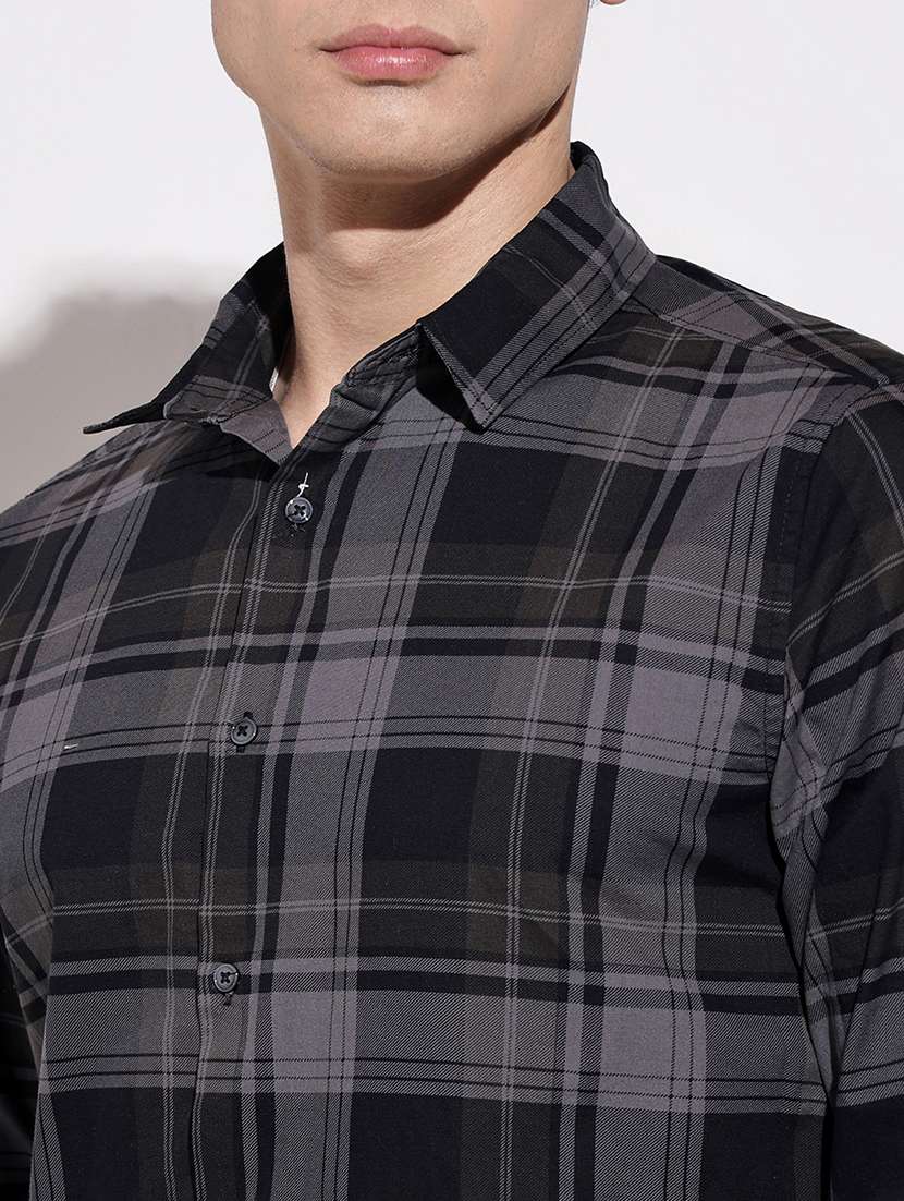 men checkered long sleeve regular fit casual shirt - 22102285 -  Standard Image - 6