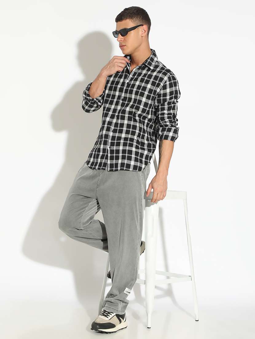 men checkered long sleeve regular fit casual shirt - 22102293 -  Standard Image - 4