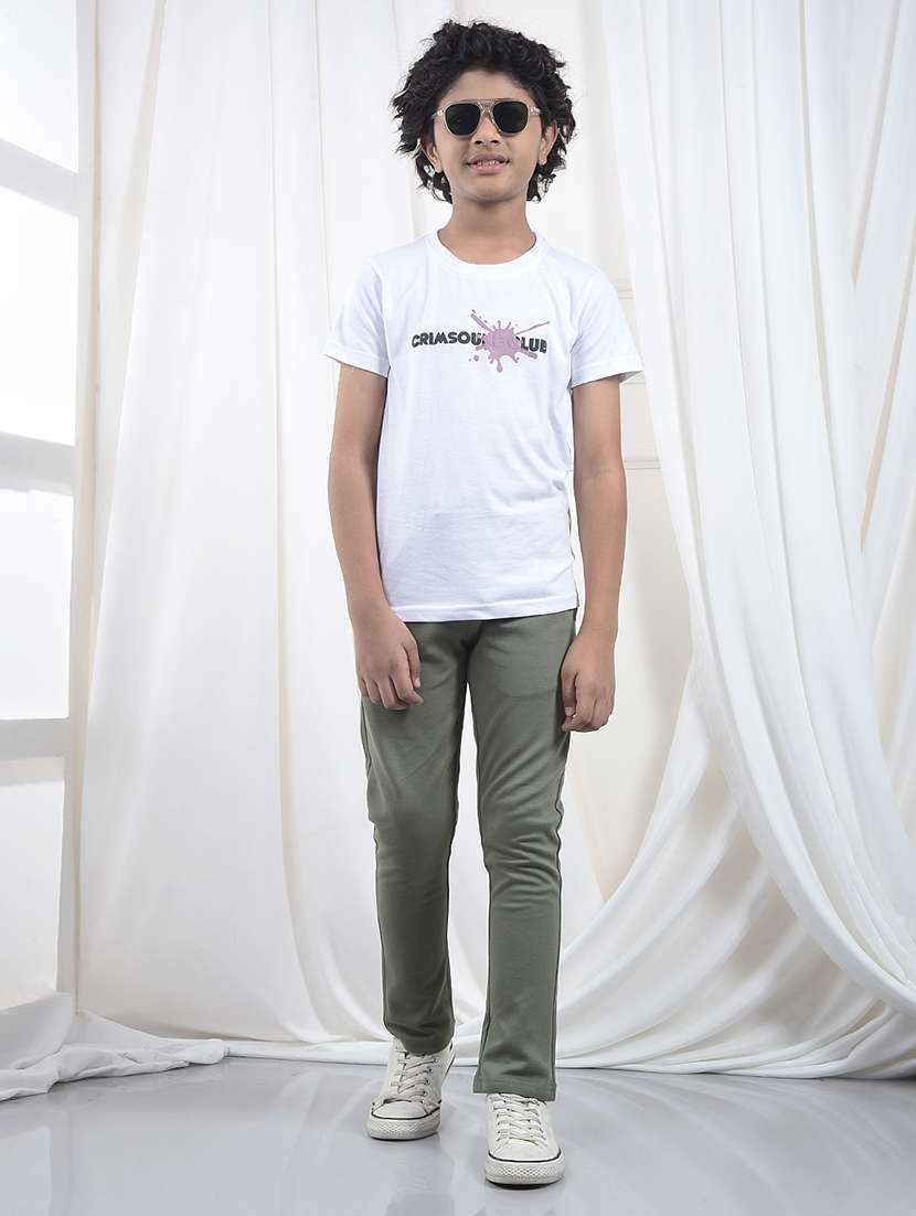 boys solid mid rise track pant - 22102312 -  Standard Image - 4