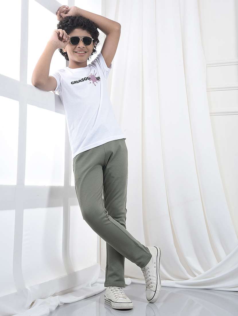 boys solid mid rise track pant - 22102312 -  Standard Image - 6