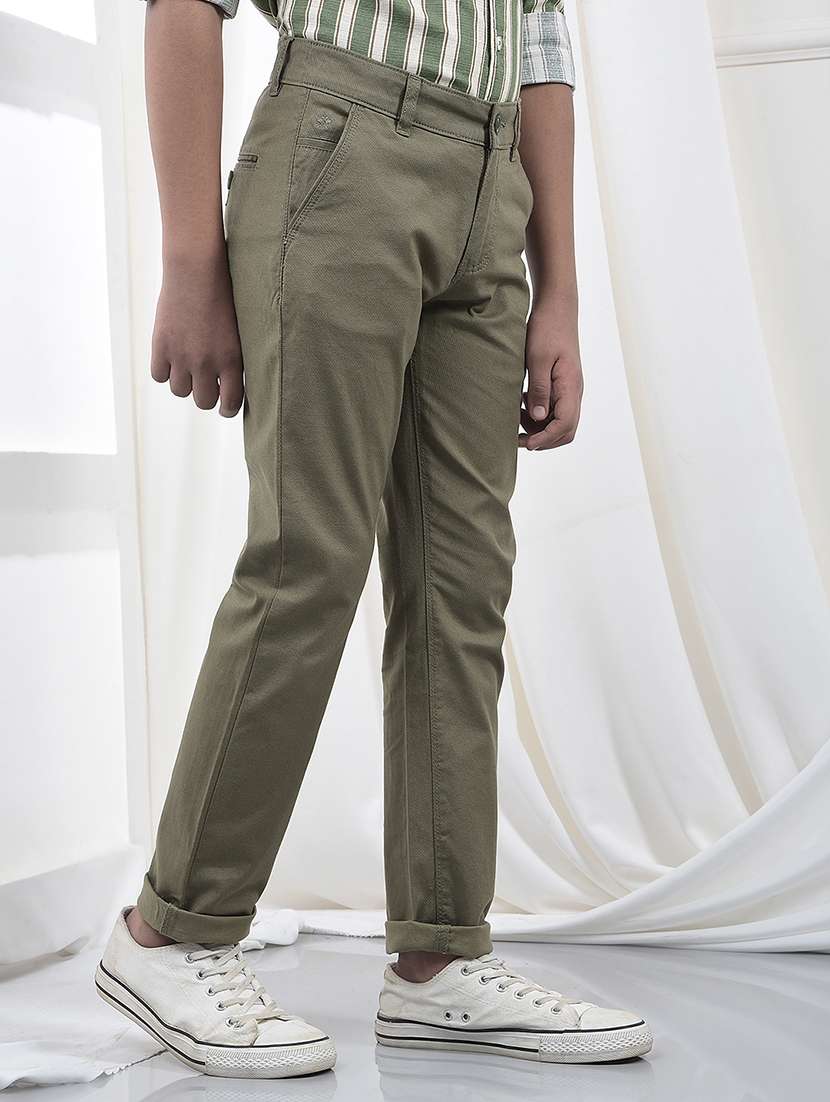 boys solid mid rise chinos - 22102322 -  Standard Image - 1