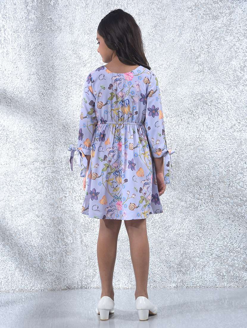 girls floral print round neck a-line dress - 22102374 -  Standard Image - 4