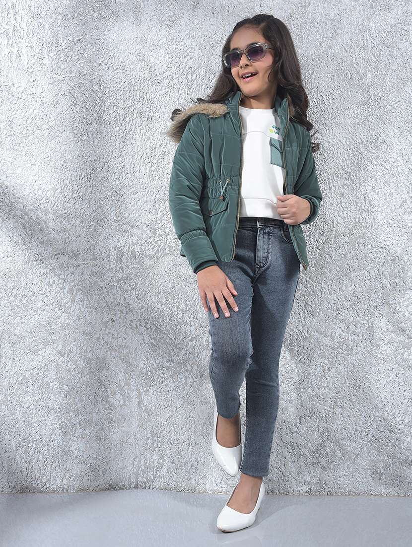 girls solid mid rise slim fit jean - 22102382 -  Standard Image - 6