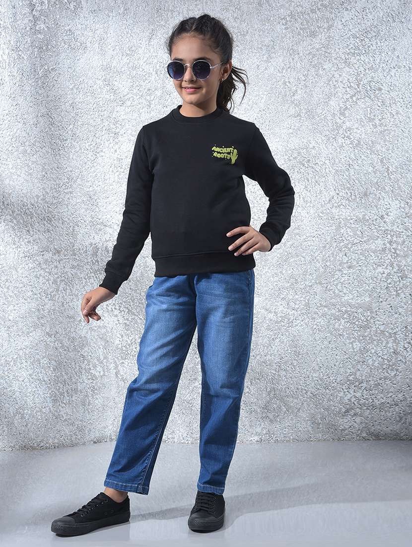 girls solid long sleeve sweatshirt - 22102404 -  Standard Image - 6