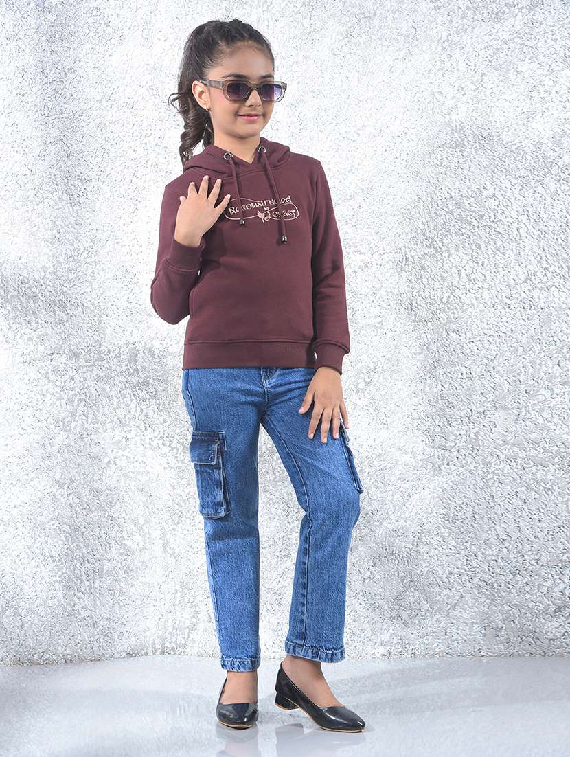 girls printed long sleeve hooded sweatshirt - 22102413 -  Standard Image - 4