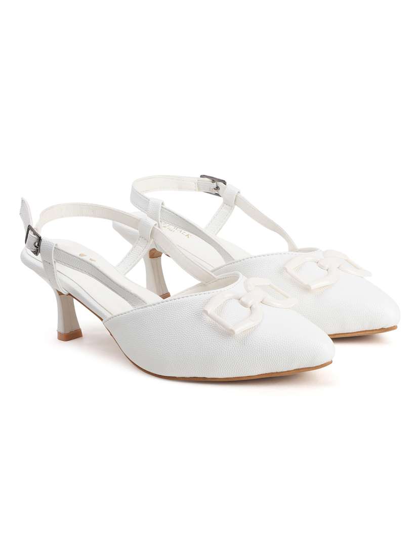 women solid back strap kitten heel sandals - 22102640 -  Standard Image - 1