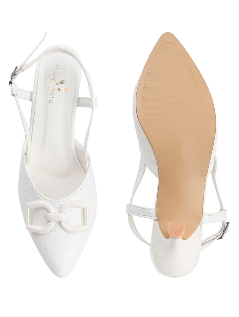 women solid back strap kitten heel sandals - 22102640 -  Standard Image - 6