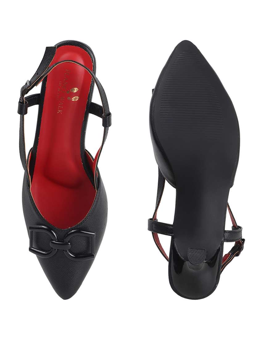 women solid back strap kitten heel sandals - 22102643 -  Standard Image - 6