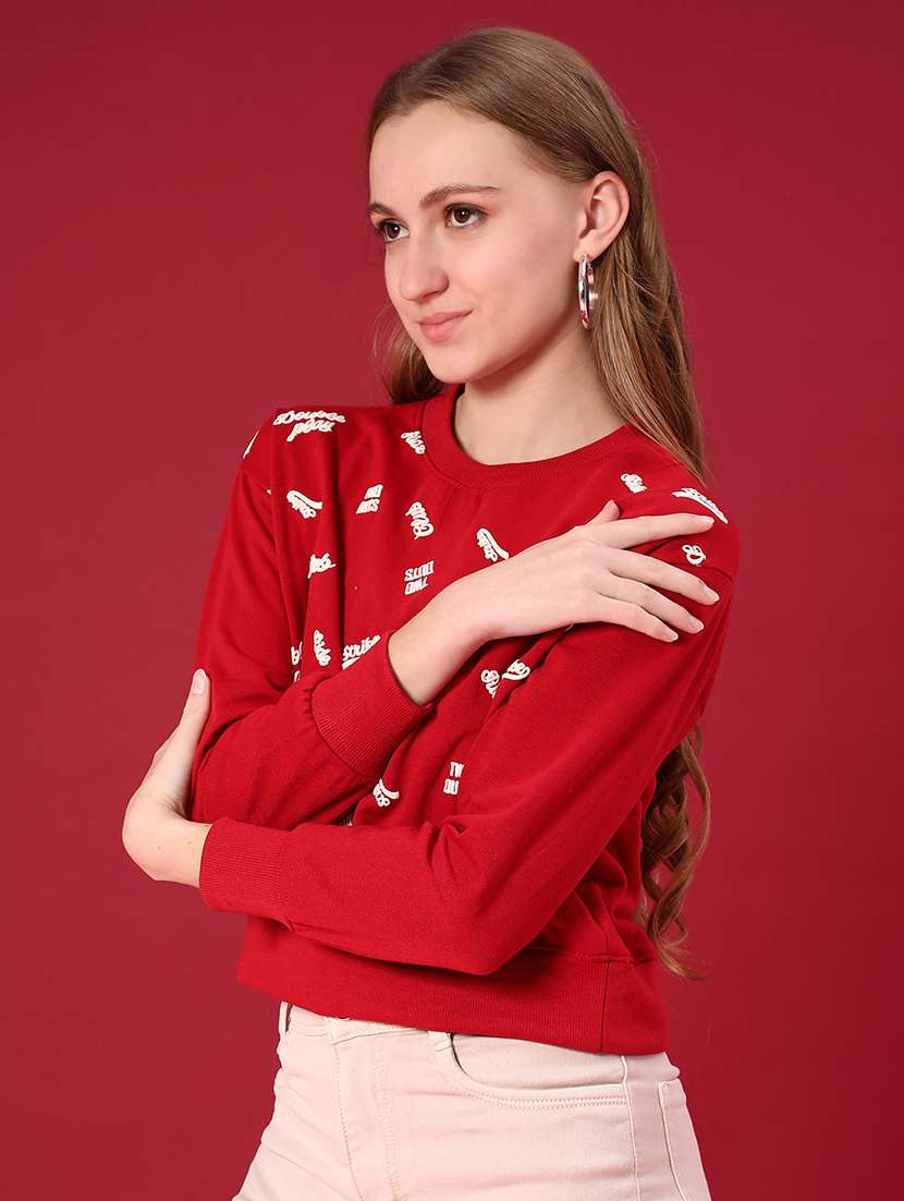 women front print long sleeve sweatshirt - 22102741 -  Standard Image - 1