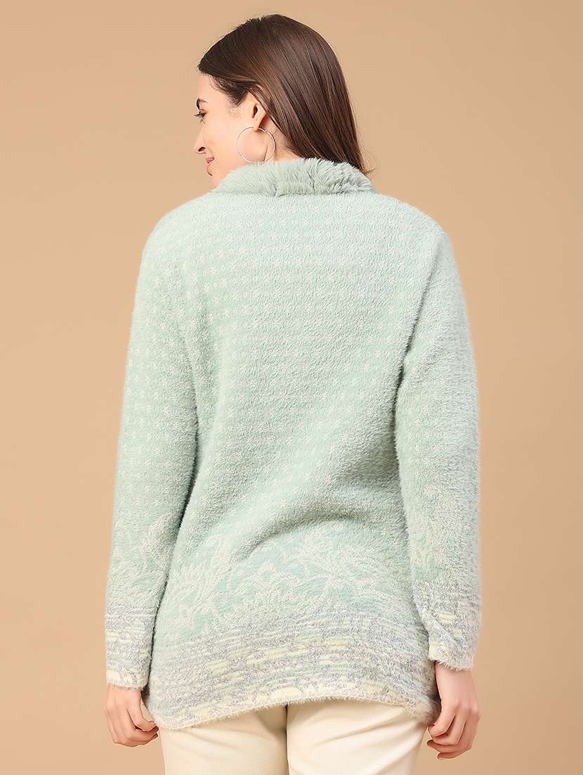 women self design long sleeve cardigan - 22102753 -  Standard Image - 4