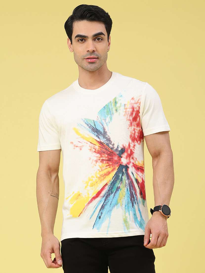 men printed short sleeve regular fit t-shirt - 22102855 -  Standard Image - 1