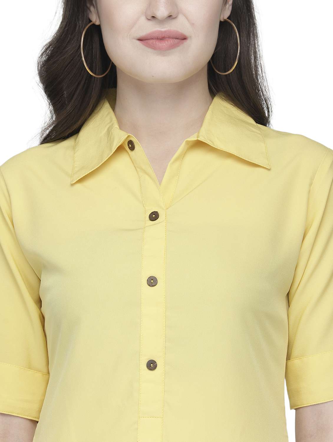 women solid short sleeve straight kurta - 22102969 -  Standard Image - 4