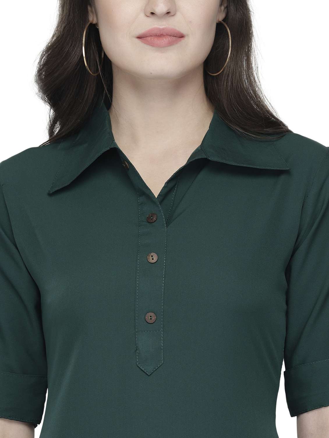 women solid short sleeve straight kurta - 22102971 -  Standard Image - 4